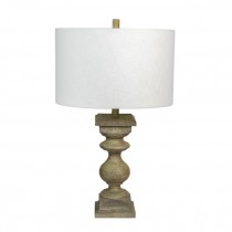 TABLE LAMP-Rustic Raw Wood Lamp