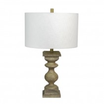 TABLE LAMP-Rustic Raw Wood Lamp