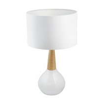 TABLE LAMP-White Milk Glass Round Base W/Neck