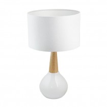 TABLE LAMP-White Milk Glass Round Base W/Neck