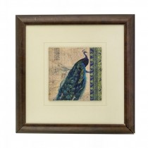 FRAMED PRINT-Peacock Facing Left-Postcard Back