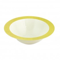 SERVING BOWL-White W/Bold Yellow Rim