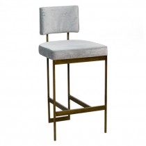 BAR STOOL-Grey Velvet