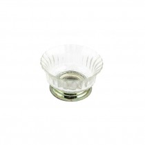 CANDY DISH-Textured Glass W/Silver Pedestal Base