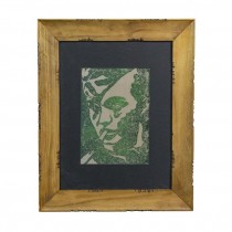 PRINT-Soldier W/Cigarrette in Wood Frame