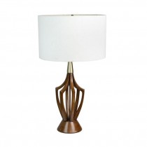 TABLE LAMP-Vintage Cutout Wood Urn