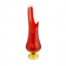 VASE-Orange/Red Art Glass
