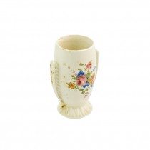 VASE-Beige w/ Floral Center-2Handle