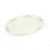 SERVING PLATTER-Pfaltzgraff-Meadow Lane Floral Pink/Blue/Yllw