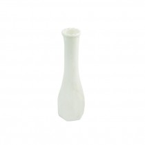 VASE-White Milk Glass Fluted w/Geometric Design