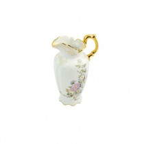 CREAMER-White Ceramic w/Gold Accents-Floral Decor