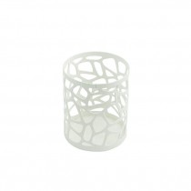 PENCIL CUP-White Geometric Cutouts