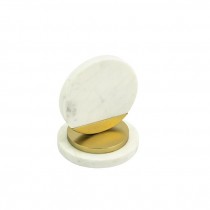 PAPERWEIGHT-White Marble w/Gold Stand