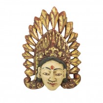 WALL SCULPTURE- Face W/Elaborately Carved Headdress