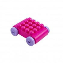 TOY-Mega Bloks Building Car-Pink w/Purple Wheels