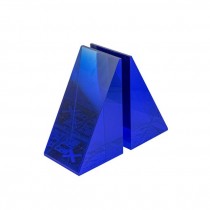 BOOKEND-Pair of Blue Acrylic Triangles