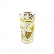 CUP-Juice-Theatre Mask-White w/Gold Accents