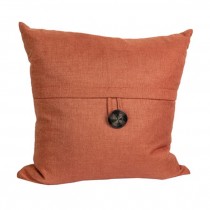 THROW PILLOW-Square Rust Colored W/Button Closure