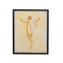 FLOATING JESUS in Black Frame