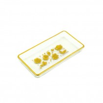 OLIVE TRAY-Vintage Clear Glass W/Gold Floral Detail