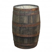 WHISKEY BARREL-Rustic W/Rusted Bands