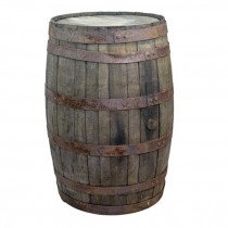 WHISKEY BARREL-Rustic W/Rusted Bands