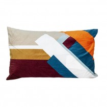 PILLOW-THROW-Rect.-Blue/Beige/Brn/Red