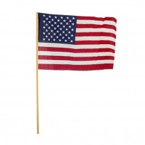 AMERICAN FLAG-Hand Held on Wooden Stick