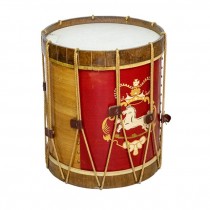 DECORATIVE DRUM-Dark Red W/White Horse