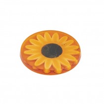 PAPERWEIGHT-Vintage Sunflower In Orange Resin/Round