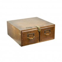 CARD FILE-Index Holder-Oak-2 Drawer