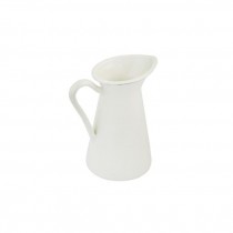 PITCHER-Small White Enamel