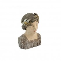 BUST OF ANGELIC WOMAN-W/Metal Laurel Crown