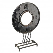 SCUPTURE-Metal Circle W/Roman Numerals on Stand