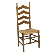 SIDE CHAIR-Ladder Back w/Spindles-Rush Seat
