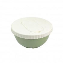 BOWL-Vintage Green Plastic W/White Lid