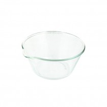 MIXING BOWL-Clear Glass w/Spout