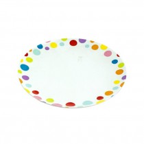 PLATE-Dinner-Multi Colored Polka Dot Border