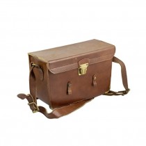CAMERA BAG-Vintage Brown Leather w/Strap