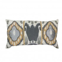 PILLOW-Throw Orange & Black Ikat