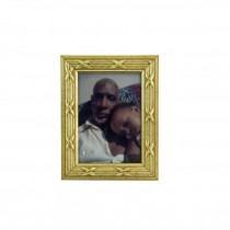 PICTURE FRAME-Gold Paint w/Decorative X's