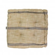 SEAT CUSHION-Square Brown W/Black Stripe & Tufting