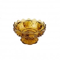 CANDLE HOLDER-Amber Hobnail Depression Glass- Candle Holder