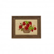 NEEDLEPOINT-Red Flowers in Basket