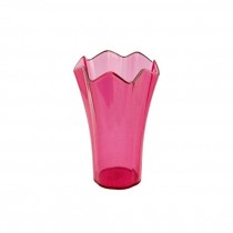 VASE-Pink Acrylic w/Scalloped Top