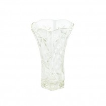 VASE-Clear Cut Glass W/Scalloped Edge