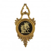 WALL MEDALLION-Gold Greco Roman Motif-Angel w/Torch