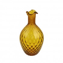 VASE-Amber Textured Glass w/Scalloped Top