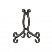 PLATE STAND-Black Metal w/Scrolls (Small)