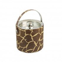 ICE BUCKET-Giraffe Print & Chrome